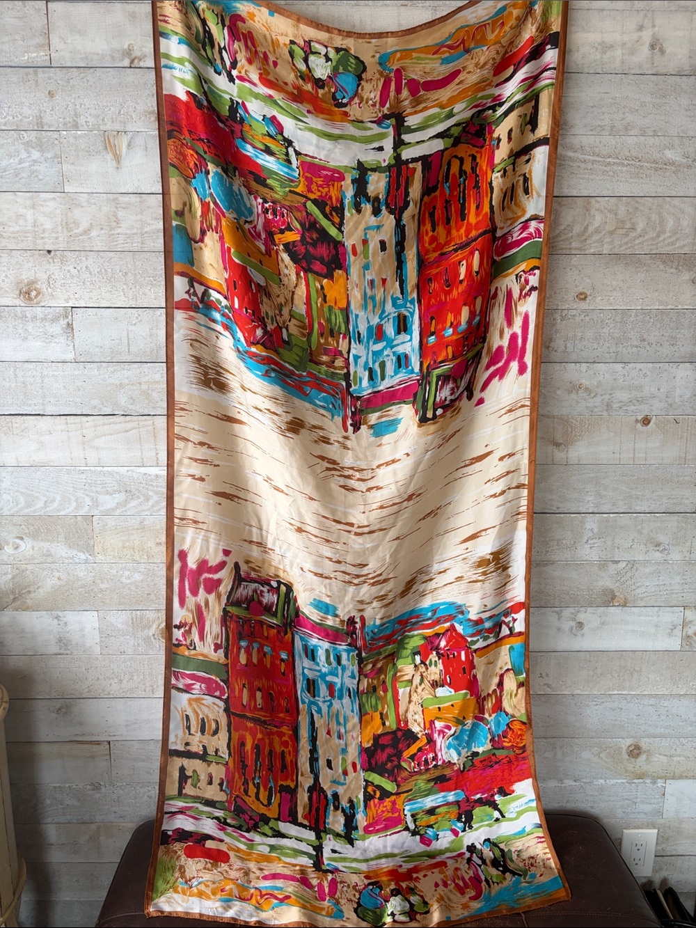 Abstract Landscape design rectangular scarf